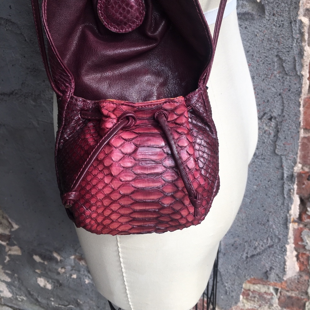 Carlos Falchi Mini Python Pouch Bag - Picture 3 of 6